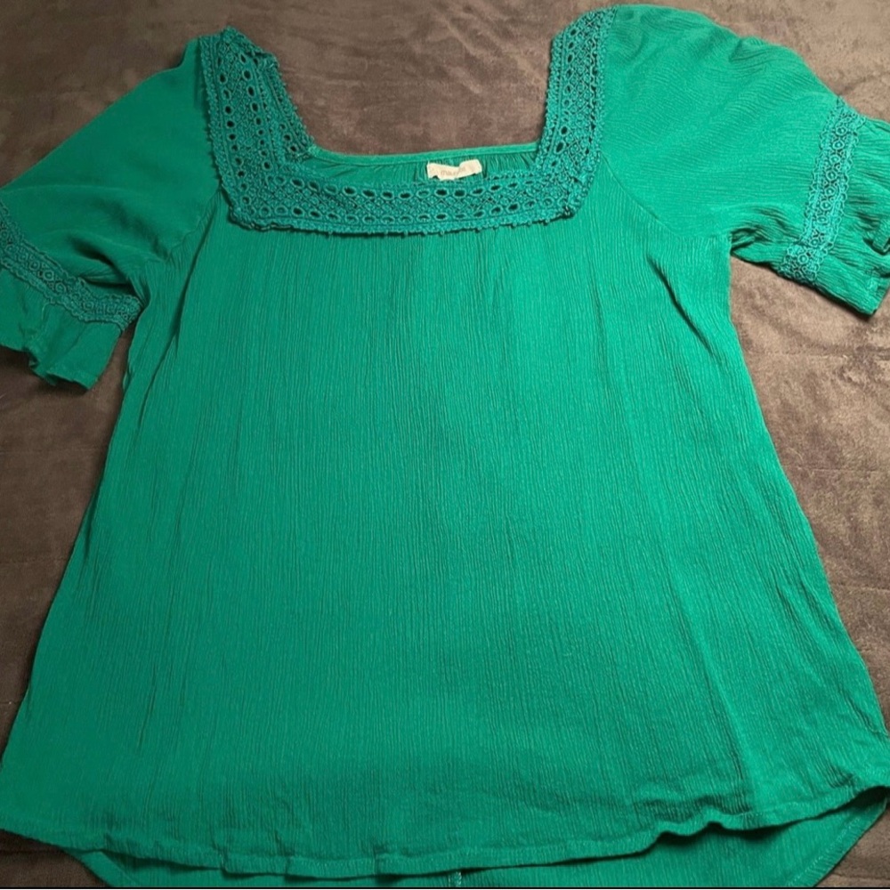 Women's Green Square Neck Top Maurice’s Medium